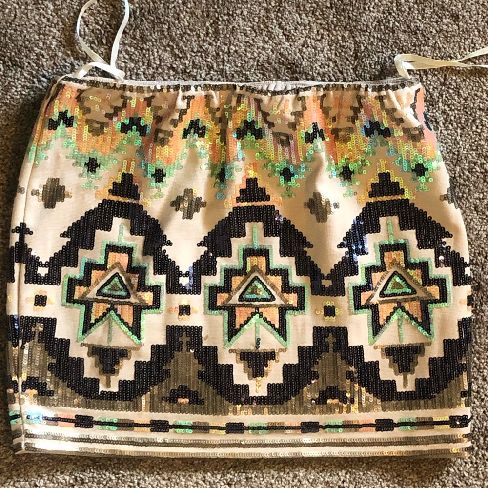 English Rose mini skirt Aztec print - Picture 4 of 5